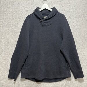 Billy Reid Men's Shawl Sweatshirt Size L Gray Elbow Patches Side Pockets